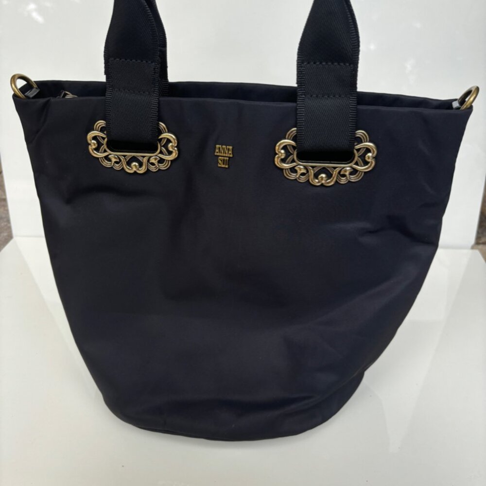 Vintage Anna Sui Black Bucketbag NO Shoulder Strap